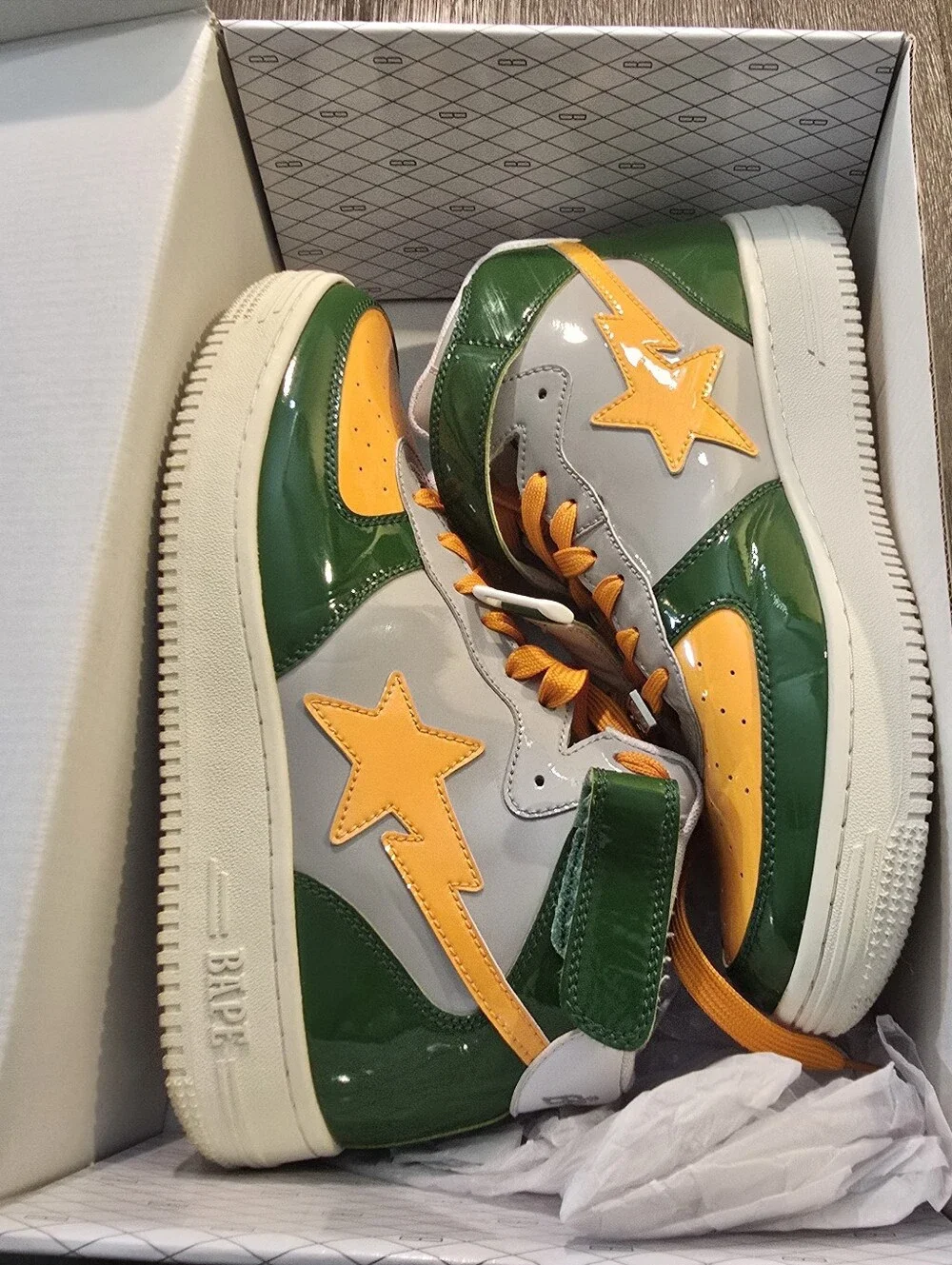 A Bathing Ape Color Block Athletic Sneakers With Box